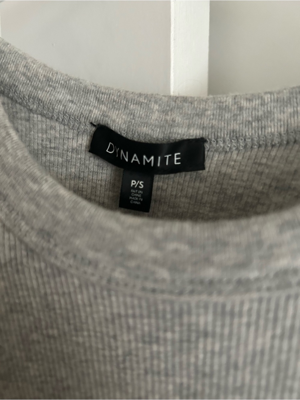 Dynamite Light Gray Ribbed Cropped Tank - Picture 2 of 2